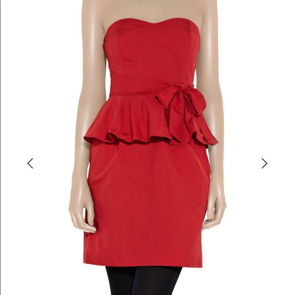 DKNY's red twill dress